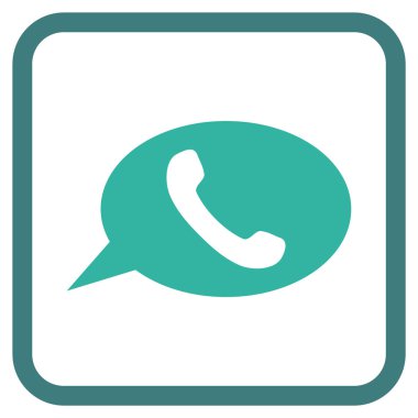 Telefon iletisi vektör simgesi bir çerçeve içinde
