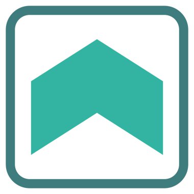 Yön yukarı vektör simgesi bir çerçeve içinde