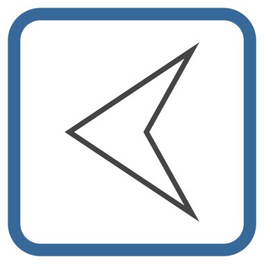 Ok ucu sol vektör simgesi bir çerçeve içinde