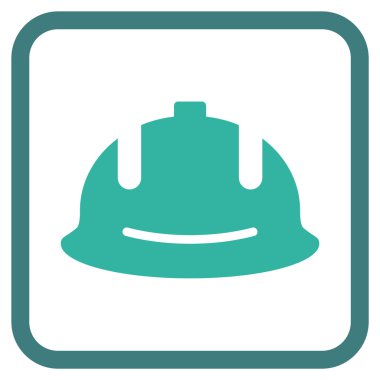 İnşaat kask vektör simgesi bir çerçeve içinde