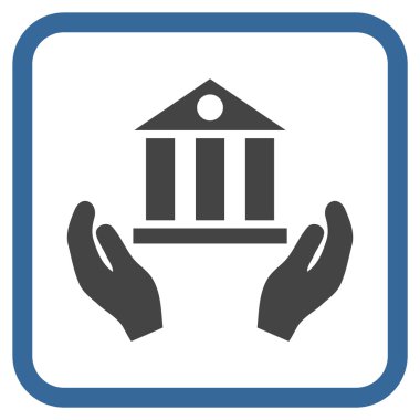 Banka hizmet vektör simgesi bir çerçeve içinde