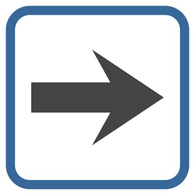 Ok sağ vektör simgesi bir çerçeve içinde