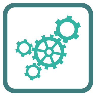 Mekanizması vektör simgesi bir çerçeve içinde