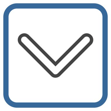 Vektör simgesi bir çerçeve içinde aşağı ok ucu