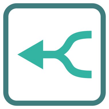 Ok sol vektör simgesi bir çerçeve içinde birleştirmek