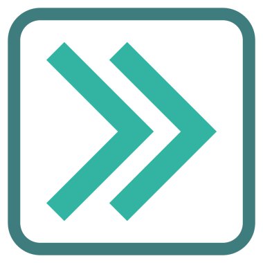 Üst karakter doğru vektör simgesi bir çerçeve içinde