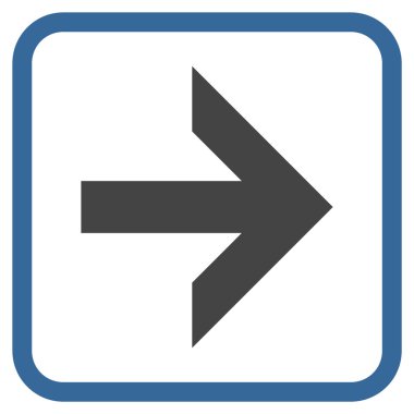 Ok sağ vektör simgesi bir çerçeve içinde