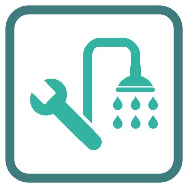 Sıhhi tesisat vektör simgesi bir çerçeve içinde