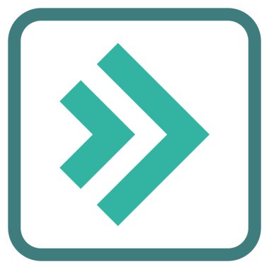 Üst karakter doğru vektör simgesi bir çerçeve içinde