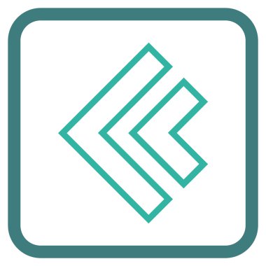 Yön sol vektör simgesi bir çerçeve içinde