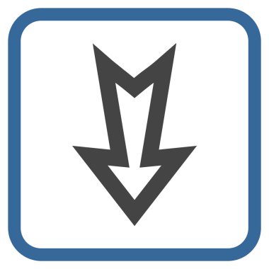 Vektör simgesi bir çerçeve içinde aşağı ok