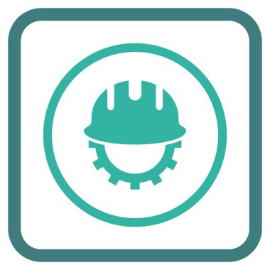 Geliştirme işçisi vektör simgesi bir çerçeve içinde