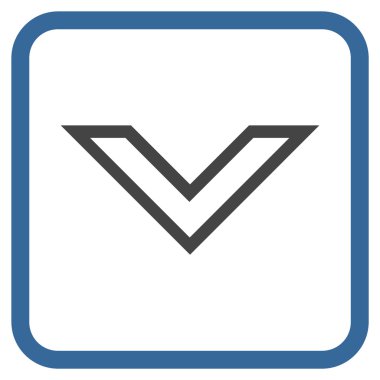 Vektör simgesi bir çerçeve içinde aşağı ok ucu