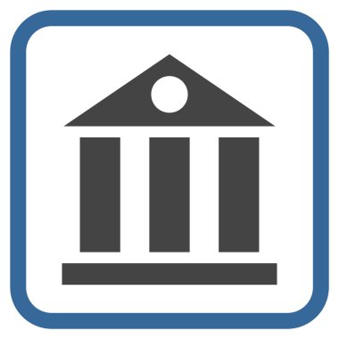 Banka Binası vektör simgesi bir çerçeve içinde