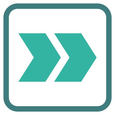 Üst karakter doğru vektör simgesi bir çerçeve içinde