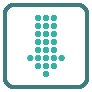 Vektör simgesi bir çerçeve içinde aşağı noktalı ok