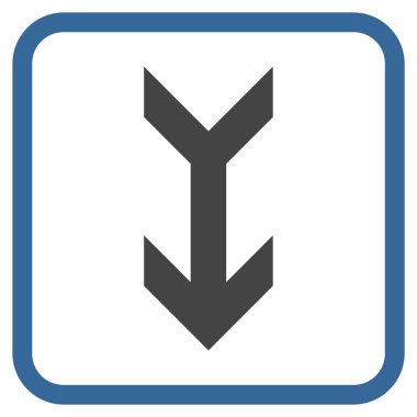 Vektör simgesi bir çerçeve içinde aşağı ok