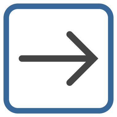 Ok sağ vektör simgesi bir çerçeve içinde