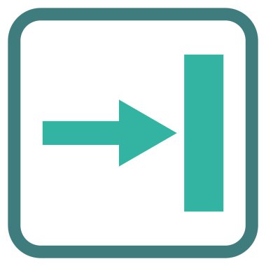 Doğru vektör simgesi bir çerçeve içinde hareket