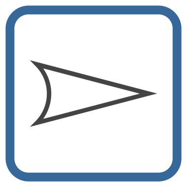 Ok ucu doğru vektör simgesi bir çerçeve içinde