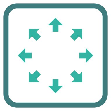 Radyal oklar bir çerçeve içinde simge vektör