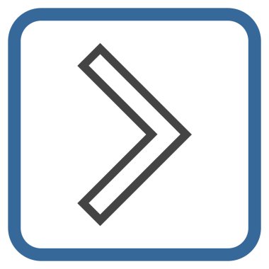 Ok ucu doğru vektör simgesi bir çerçeve içinde