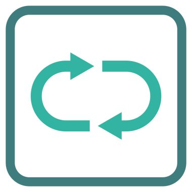 Geri dönüşüm vektör simgesi bir çerçeve içinde