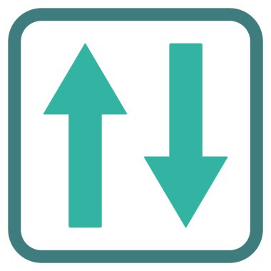 Dikey Çevir ok simge bir çerçeve içinde vektör