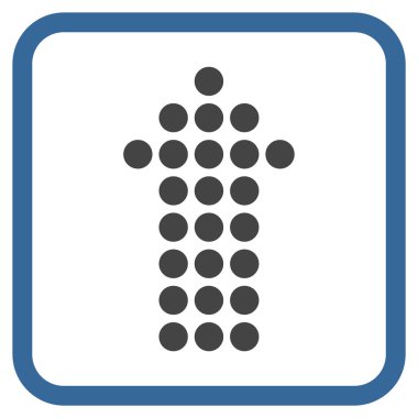 Vektör simgesi bir çerçeve içinde yukarı noktalı ok