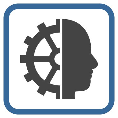 Cyborg dişli vektör simgesi bir çerçeve içinde