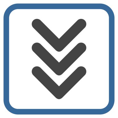 Vektör simgesi bir çerçeve içinde aşağı çift ok ucu