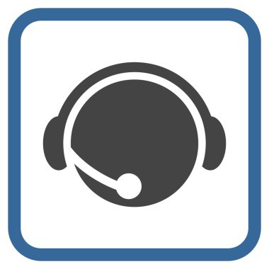 Çağrı Merkezi operatörü vektör simgesi bir çerçeve içinde