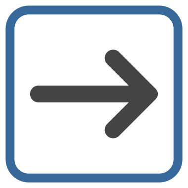 Ok sağ vektör simgesi bir çerçeve içinde