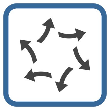 Santrifüj oklar bir çerçeve içinde simge vektör
