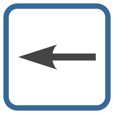 Keskin ok sol vektör simgesi bir çerçeve içinde