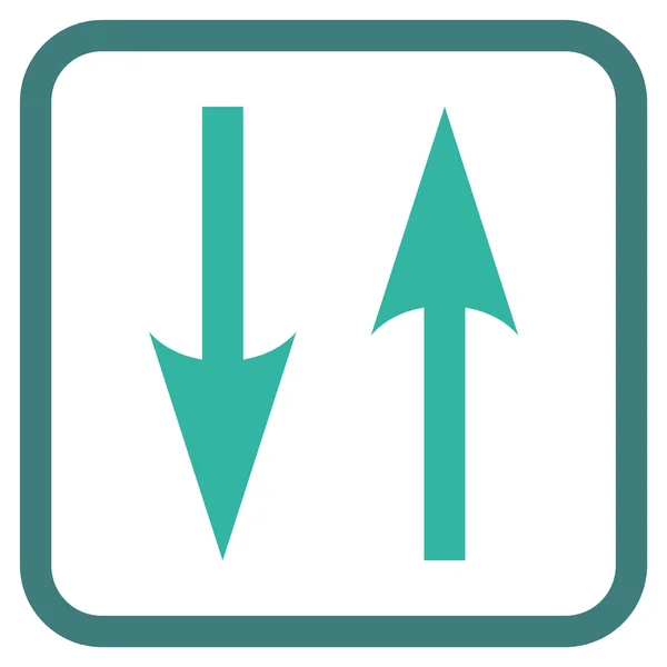 Icona vettoriale delle frecce a scambio verticale in una cornice — Vettoriale Stock