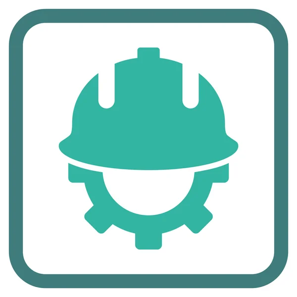 Vývoj helmu vektorové ikony v rámečku — Stockový vektor