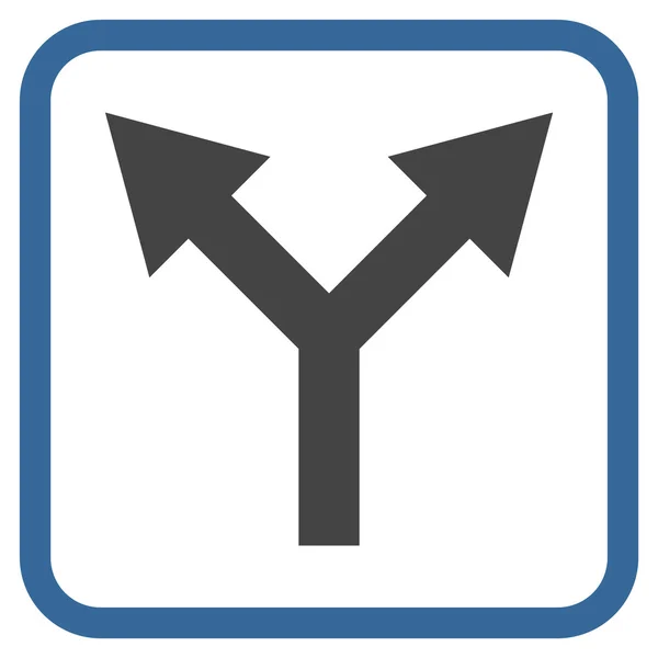 Bifurcación flecha hacia arriba icono del vector en un marco — Archivo Imágenes Vectoriales