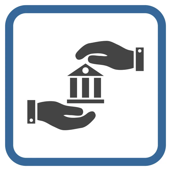 Vector pictogram van de dienst van de Bank In een Frame — Stockvector