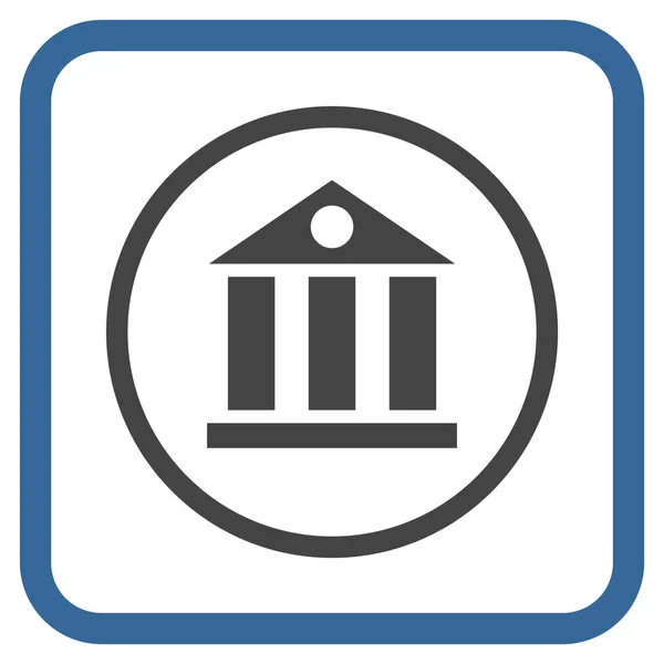 Budova banky vektorové ikony v rámečku — Stockový vektor