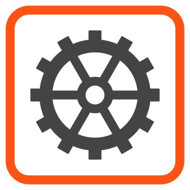 Dişli vektör simgesi bir çerçeve içinde