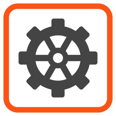 Dişli vektör simgesi bir çerçeve içinde