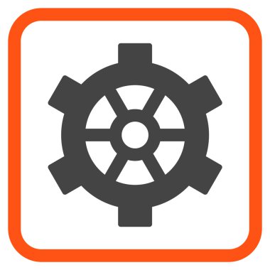 Dişli vektör simgesi bir çerçeve içinde