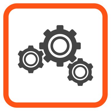 Gears'ı vektör simgesi bir çerçeve içinde