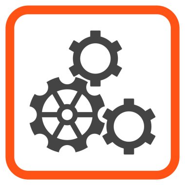 Gears'ı vektör simgesi bir çerçeve içinde