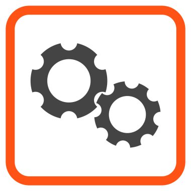 Gears'ı vektör simgesi bir çerçeve içinde