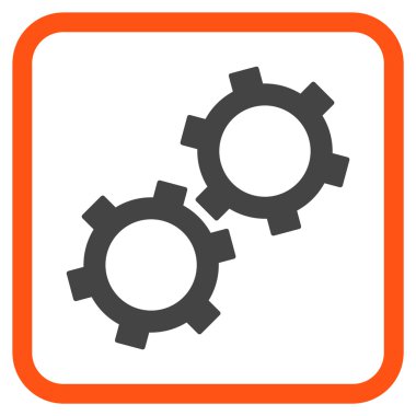 Gears'ı vektör simgesi bir çerçeve içinde