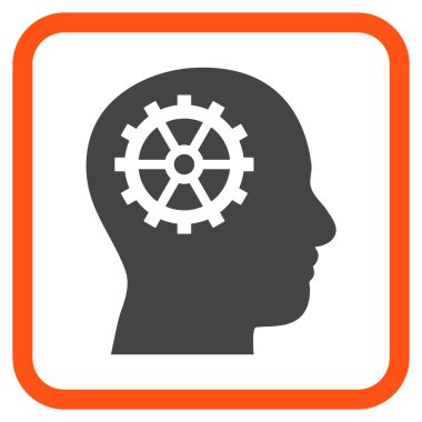 Akıl vektör simgesi bir çerçeve içinde