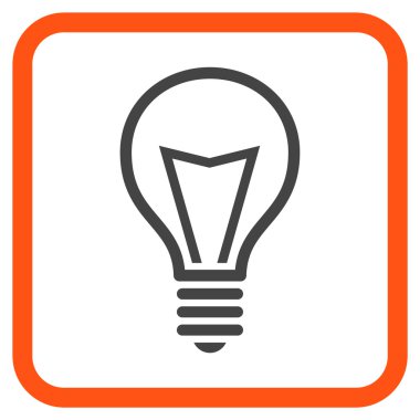 Lamba ampul vektör simgesi bir çerçeve içinde