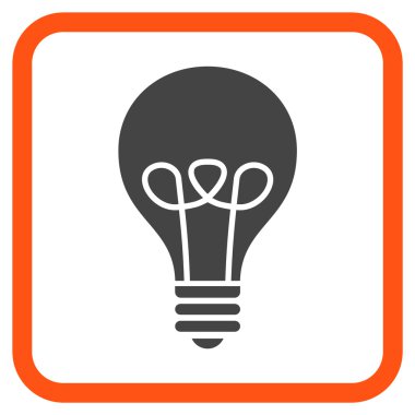 Lamba ampul vektör simgesi bir çerçeve içinde